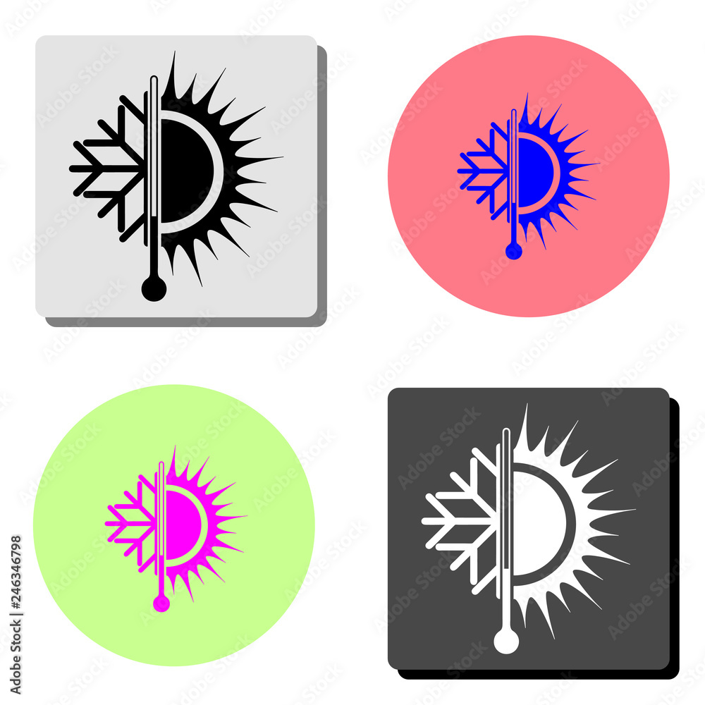 Fototapeta premium sun and snowflake. flat vector icon