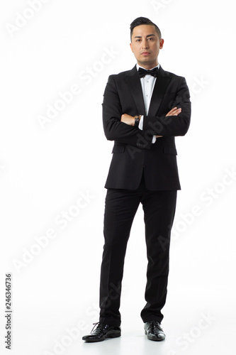 man in suit on white background