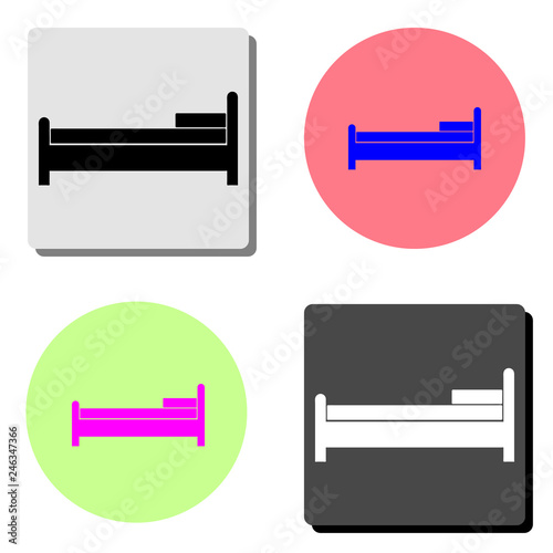 bed. flat vector icon