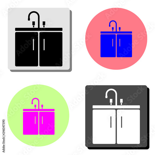 Washbasin. flat vector icon