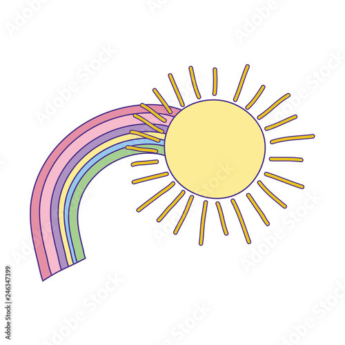 cute rainbow with sun