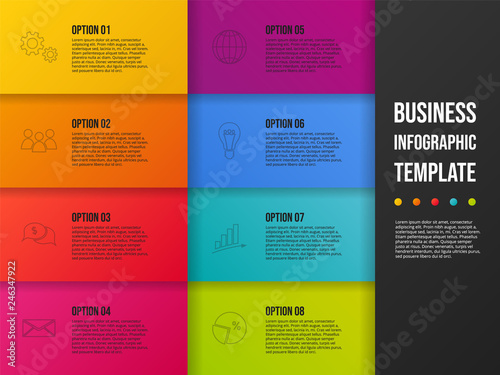 Concept of company infograph - business presentation. Vector