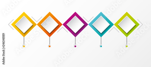 Empty rhombus infographic template. Vector.