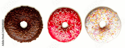 three bright donuts
