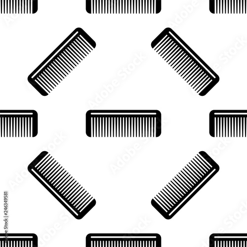 Hairbrush Icon Seamless Pattern, Comb Icon