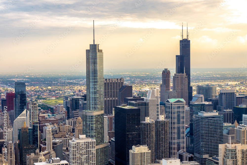 Aerial view of Chicago