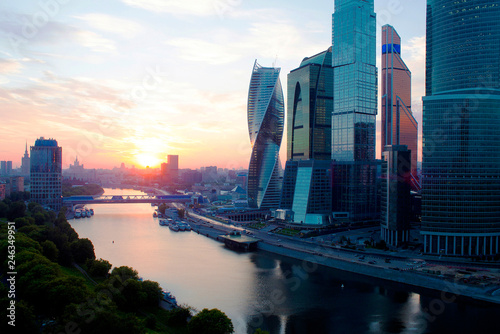 Photography View of the city and Skyscrapers in the center of Moscow    Photos taken in wint