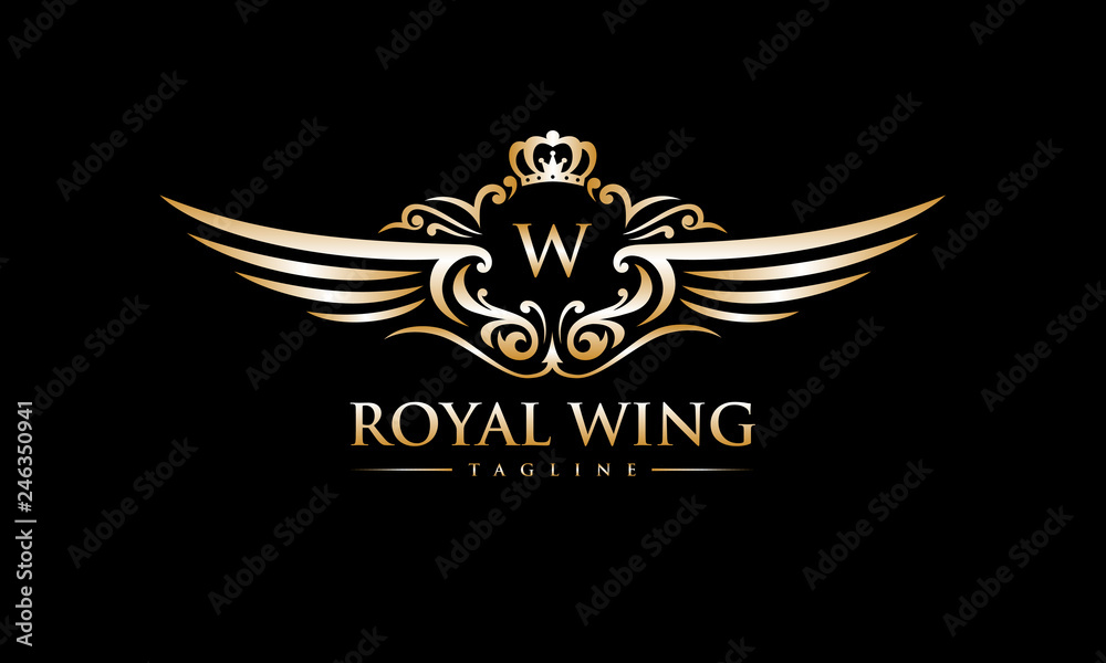 Elegant Royal Wing Logo Vector Elegant Royal Wing Logo Vector