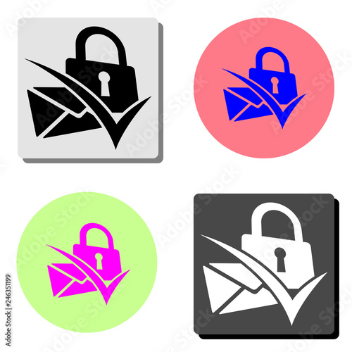 Secret mail. flat vector icon