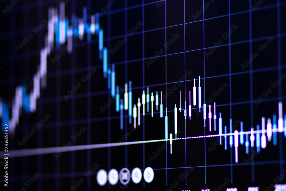 Price graph on computer display