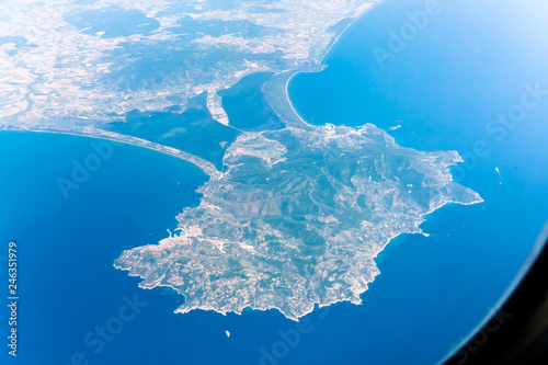 Aerial view of Monte Argentario in Tuscany, Italy photo