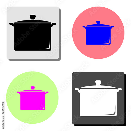Saucepan. flat vector icon