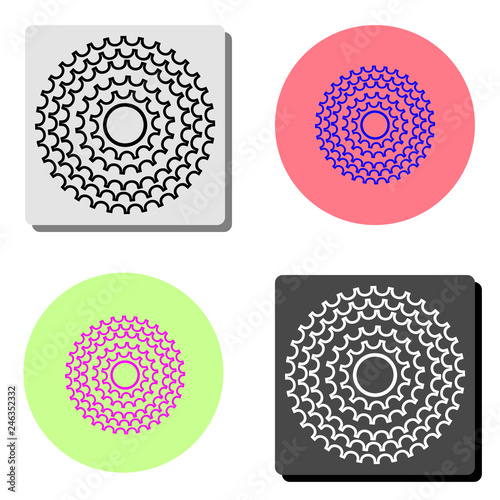 Bicycle cassette. flat vector icon