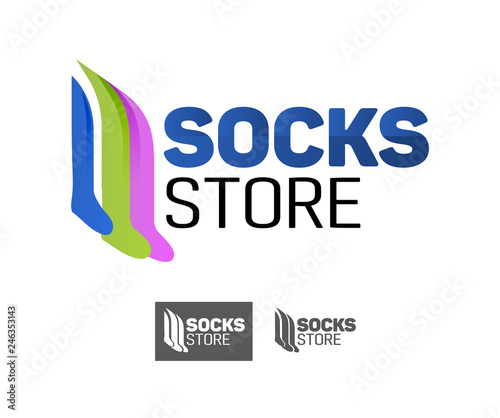Creative vector concept for socks shop Store. Design for print, emblem, sticker, logotype, icon.