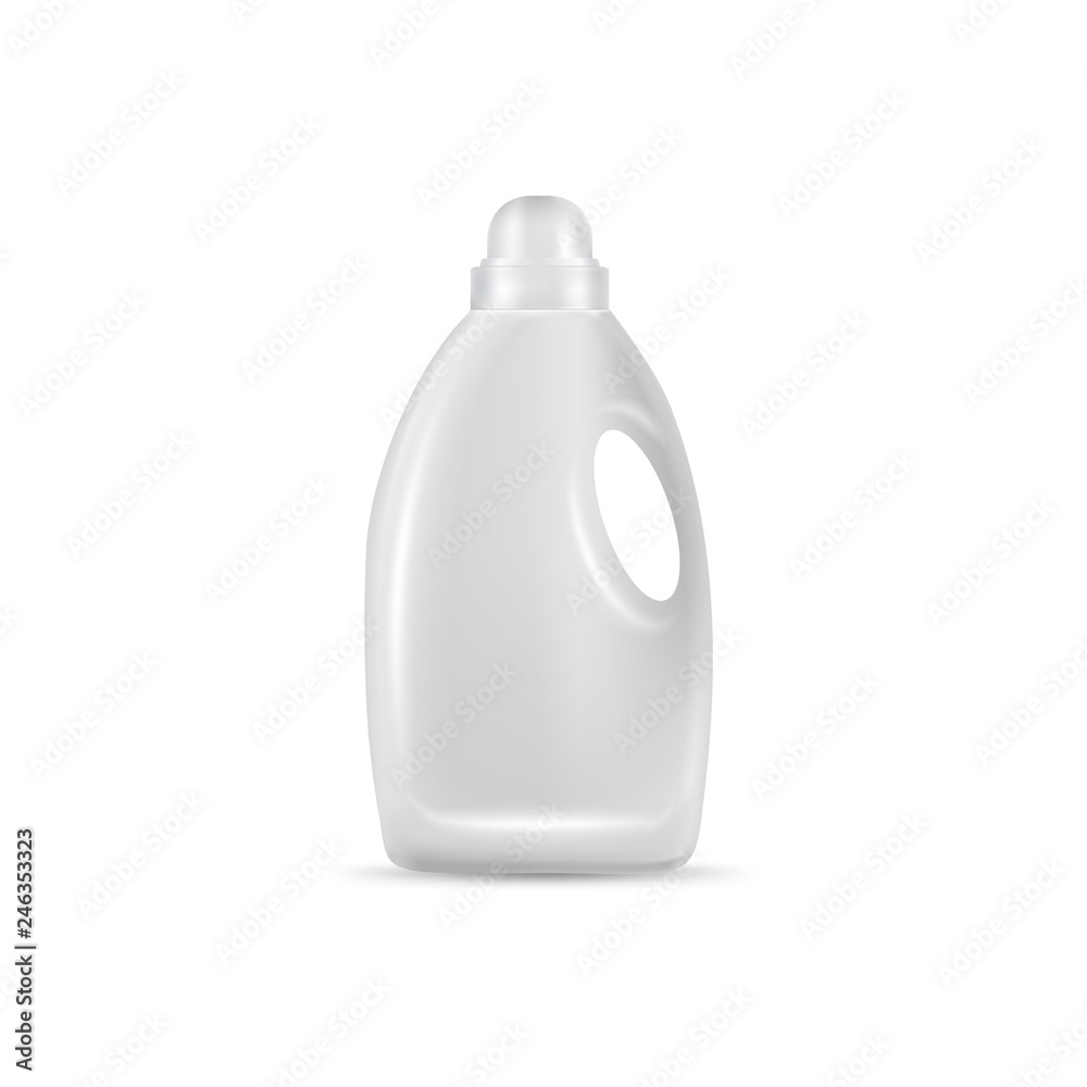 Plastic detergent container on white background. Vector mockup. Plastic detergent container on white background. Vector mockup.