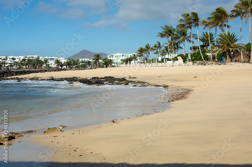 Morning ebb on the beach in Costa Teguise.