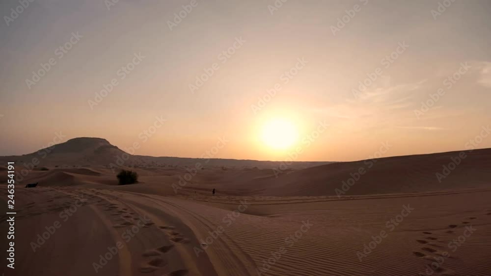 Desert horizon Panning right. Sunset. Horizon line sand dunes and blue sky. Beautiful landscape. Sahara desert horizon. Sand dunes and sky Arabian desert. Sand dunes wave pattern. Nature background Desert horizon Panning right. Sunset. Horizon line sand dunes and blue sky. Beautiful landscape. Sahara desert horizon. Sand dunes and sky Arabian desert. Sand dunes wave pattern. Nature background
