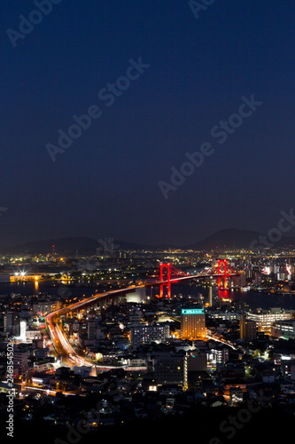 若戸大橋の夜景 北九州市高塔山