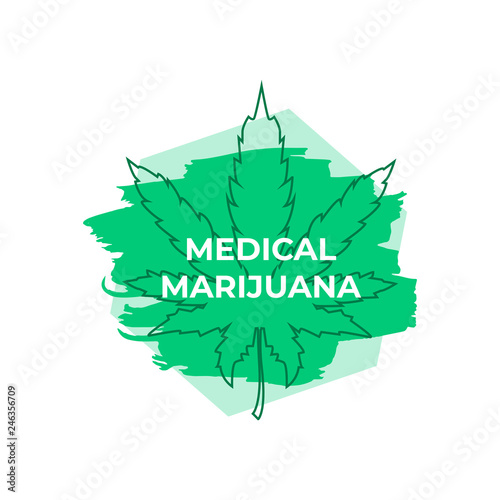 A medical marijuana, cannabis therapy  logo concept. Vector illustration.