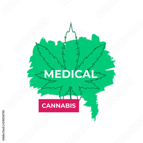 A medical marijuana, cannabis therapy  logo concept. Vector illustration.