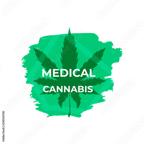 A medical marijuana, cannabis therapy  logo concept. Vector illustration.