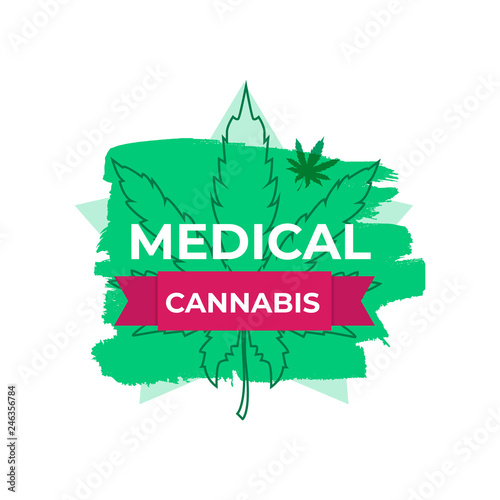 A medical marijuana, cannabis therapy  logo concept. Vector illustration.