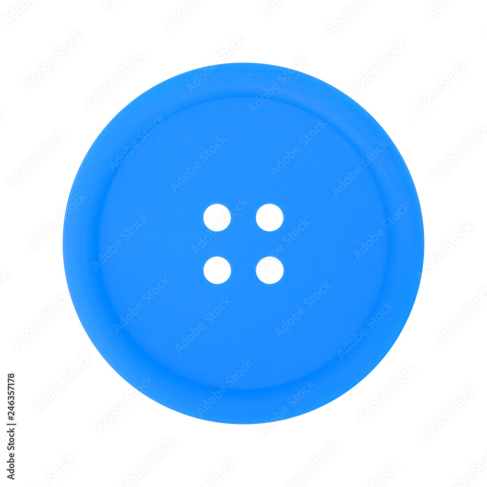 Clothes, shoes and accessories - Blue button isolated Clothes, shoes and accessories - Blue button isolated