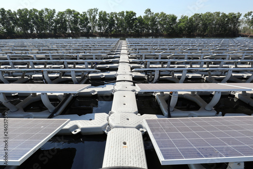 Walkway of Floating Solar PV System photo