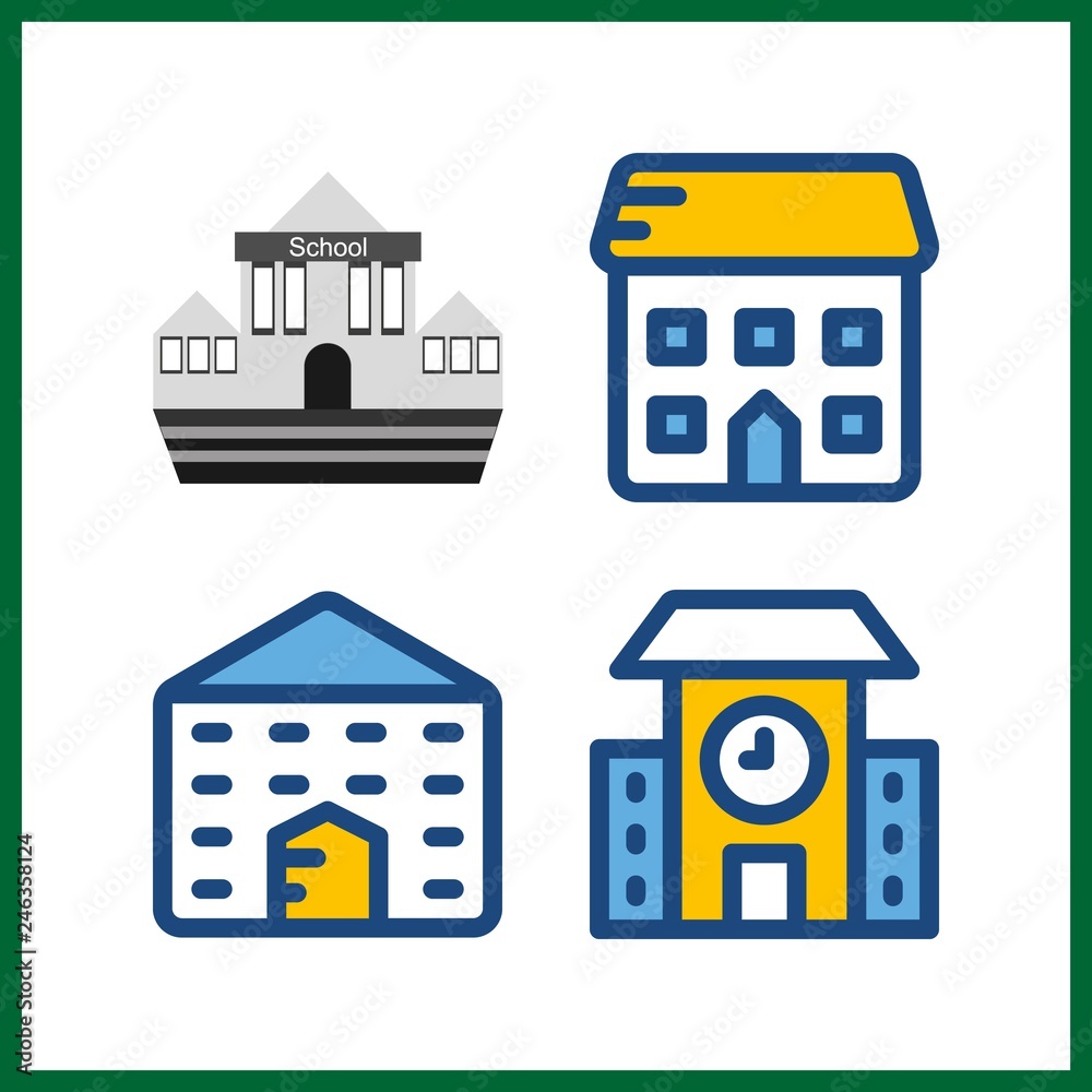 4 chalkboard icon. Vector illustration chalkboard set. school icons for chalkboard works