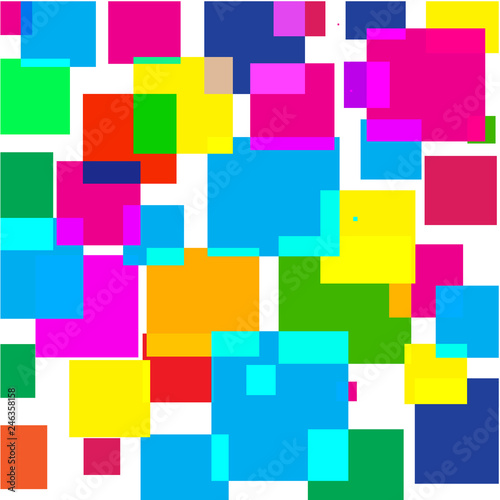  The abstract image of colored geometric squares.