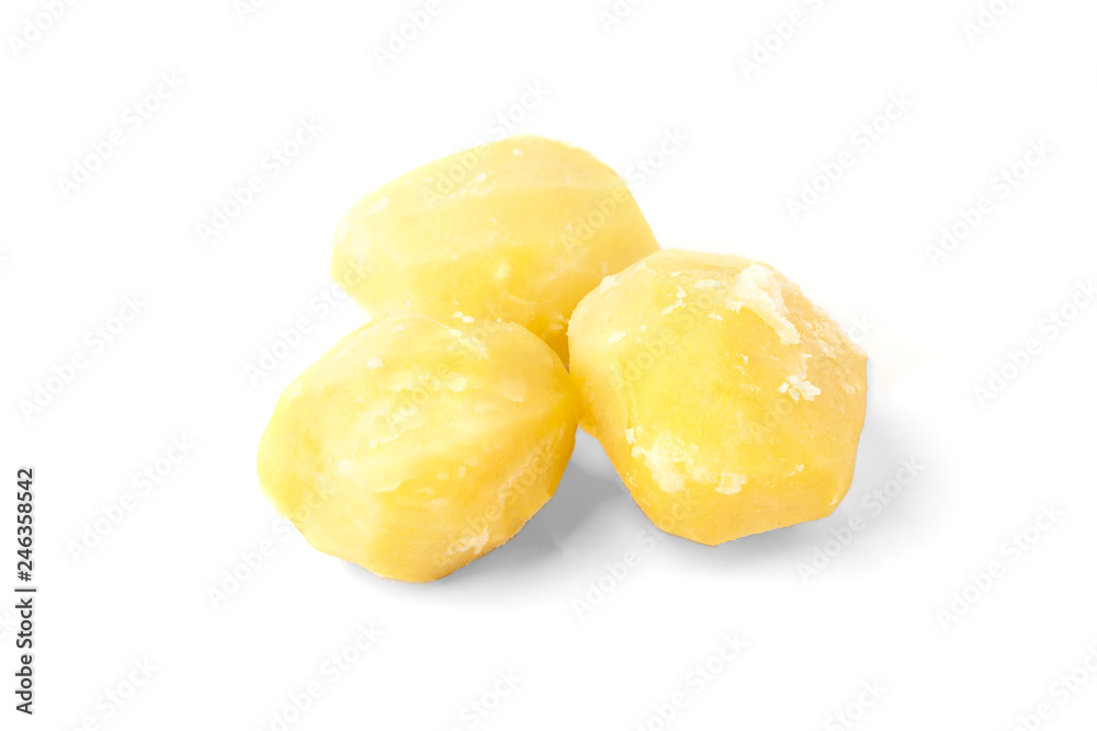 Boiled potatoes isolated on white background. Boiled potatoes isolated on white background.