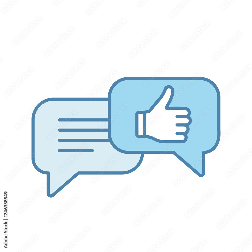Positive customer feedback color icon Positive customer feedback color icon