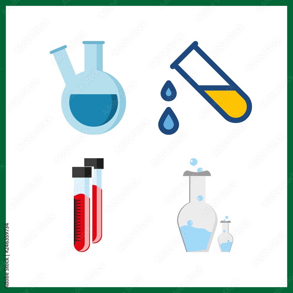 4 scientific icon. Vector illustration scientific set. blood analysis and test tube icons for scientific works 4 scientific icon. Vector illustration scientific set. blood analysis and test tube icons for scientific works