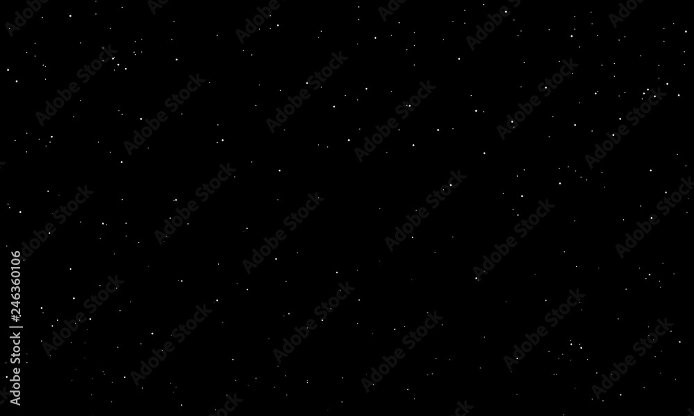 Night starry sky vector illustration.