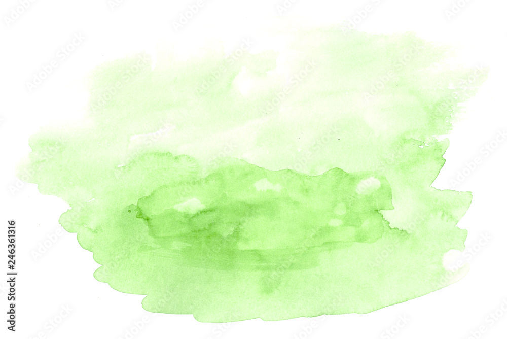 Abstract gree watercolor background. Textured paper backdrop.