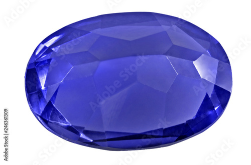 isolated blue oval sapphire