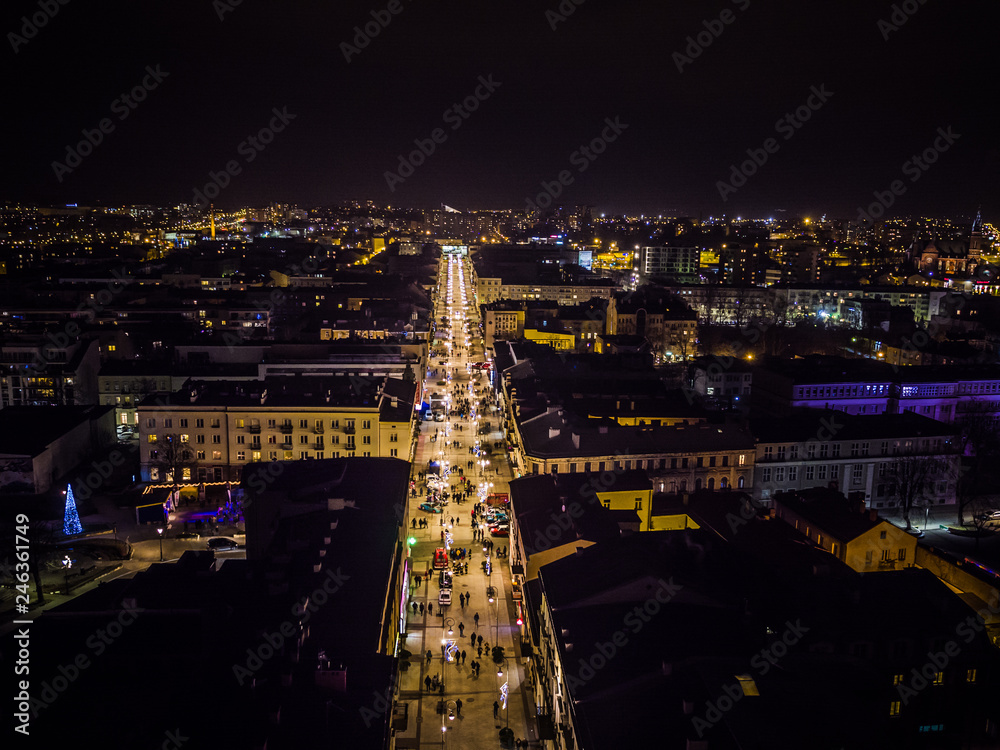 Kielce Sienkiewicza nocą
