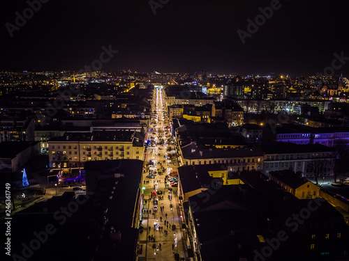 Obraz na płótnie Kielce Sienkiewicza nocą w salonie