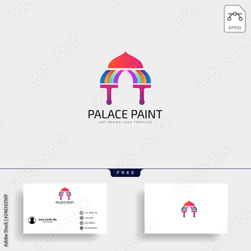palace brush paint logo template vector icon elements