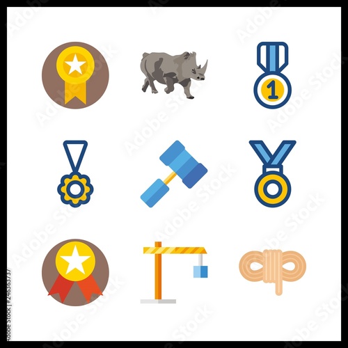 9 strong icon. Vector illustration strong set. winch and rope icons for strong works