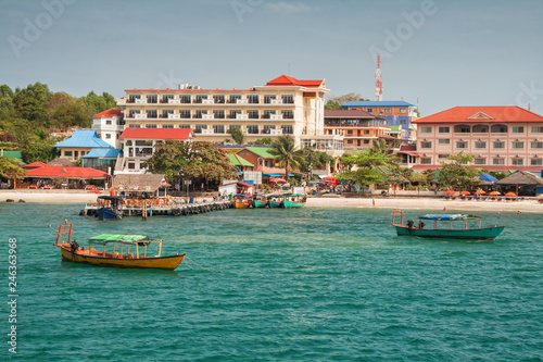 Canvas Print View of Sihanoukville from the sea