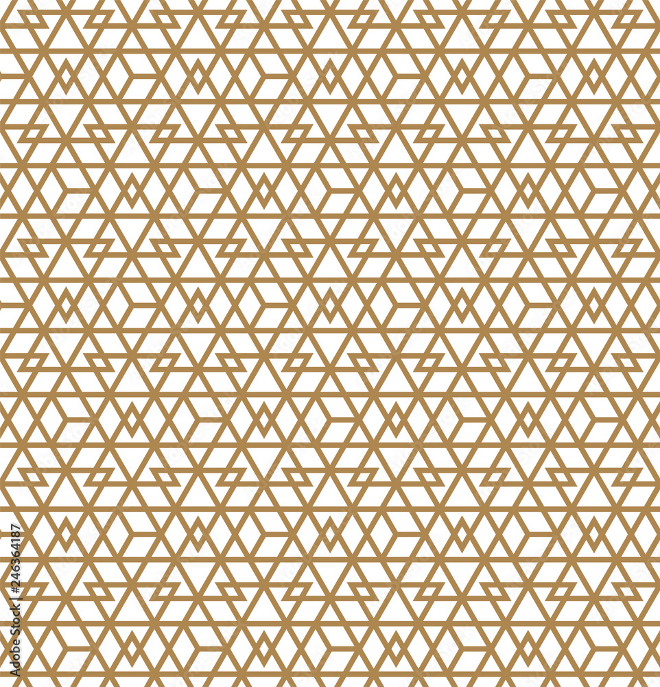 Abstract Geometric Seamless pattern .Brown lines on white background Abstract Geometric Seamless pattern .Brown lines on white background