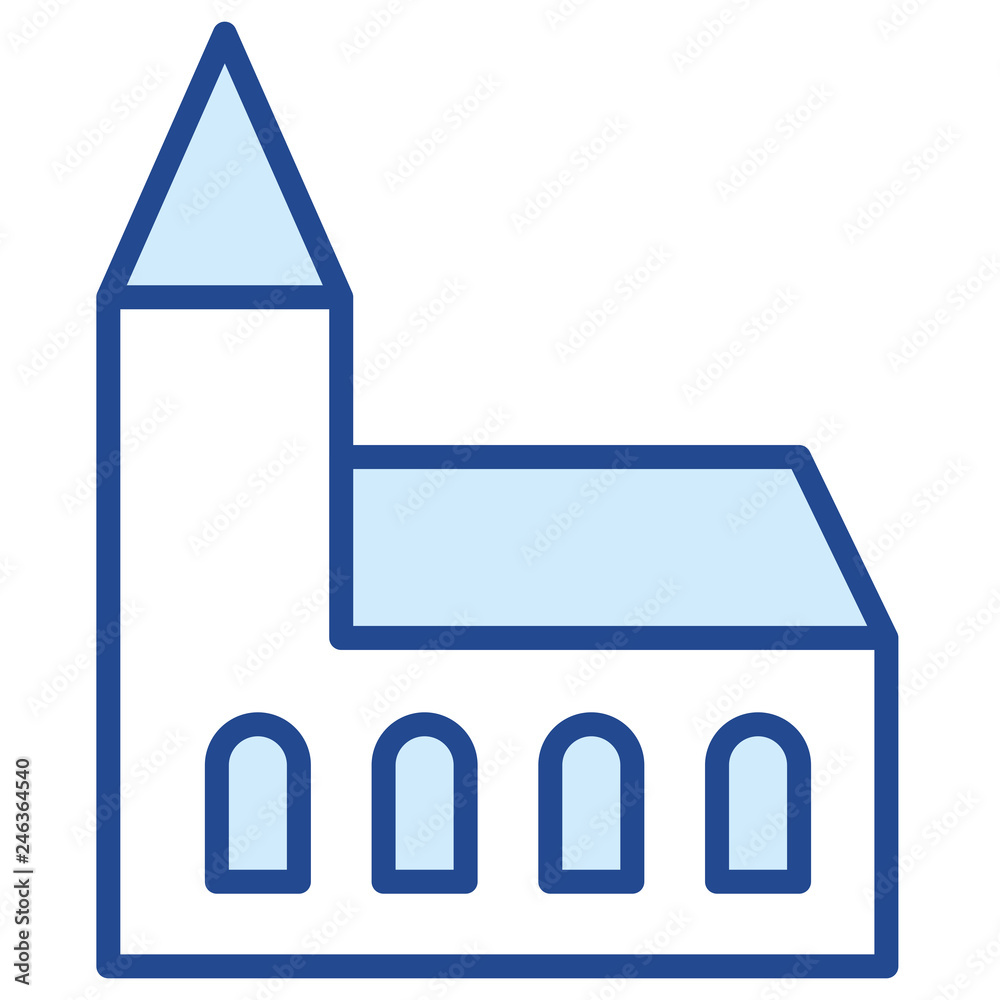 Kirche, Relglion, Christentum Vector Icon Illustration