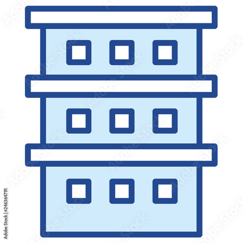 Wohnhaus, Mehrfamilienhaus, Vector Icon Illustration