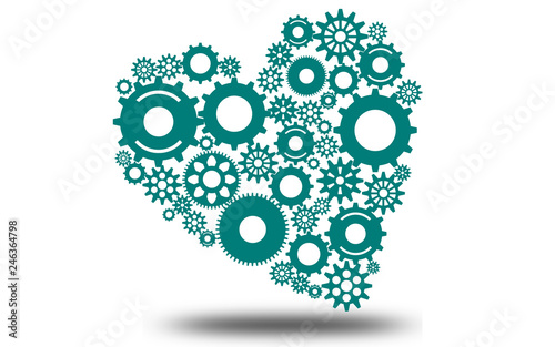 Wallpaper Mural Heart made of gears  and cogwheels Torontodigital.ca