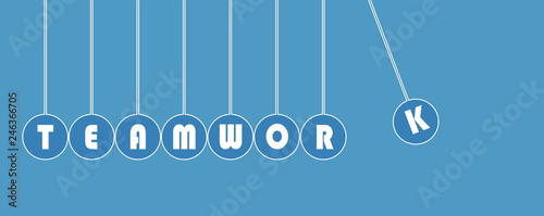 business concept teamwork for the organization and company,copy space with momentum icon isolated on blue background