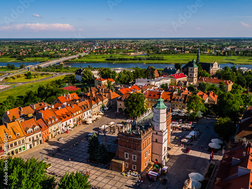 Obraz na płótnie Sandomierz Panorama miasta w salonie