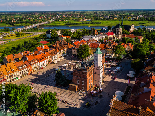 Obraz na płótnie Sandomierz Panorama miasta w salonie