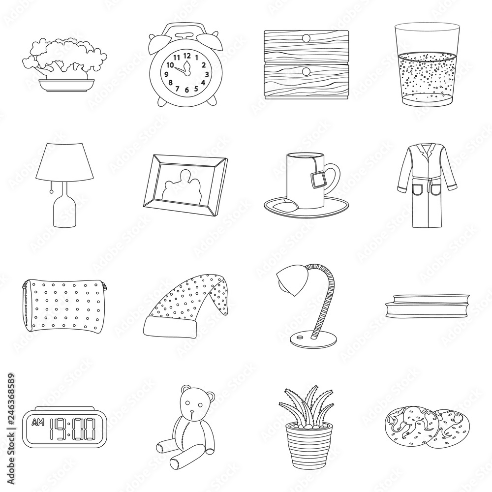 Fototapeta premium Vector design of dreams and night logo. Collection of dreams and bedroom vector icon for stock.