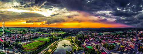Staszów Panorama zachód słońca po burzy